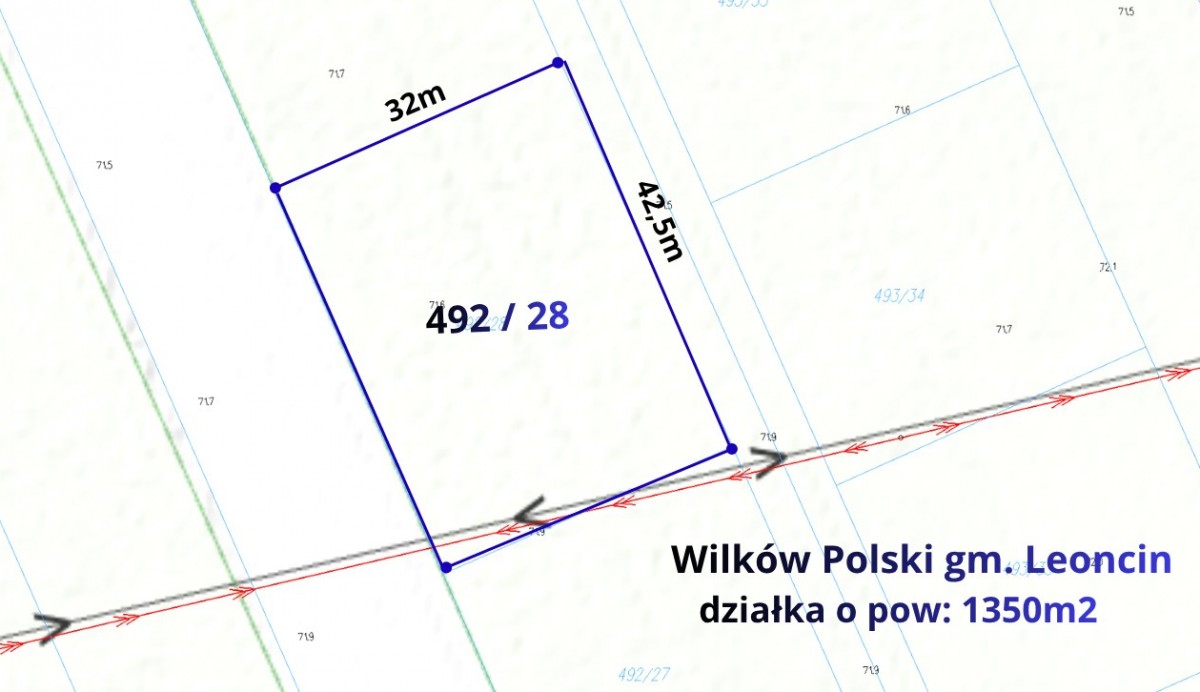 Działka budowlana 1350m2 Wilków Polski — zdjęcie 1
