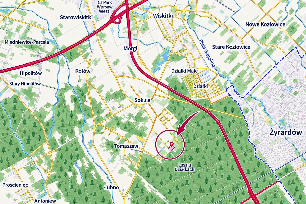Siedlisko na skraju lasu, 3700 m², gm. Wiskitki — zdjęcie 4