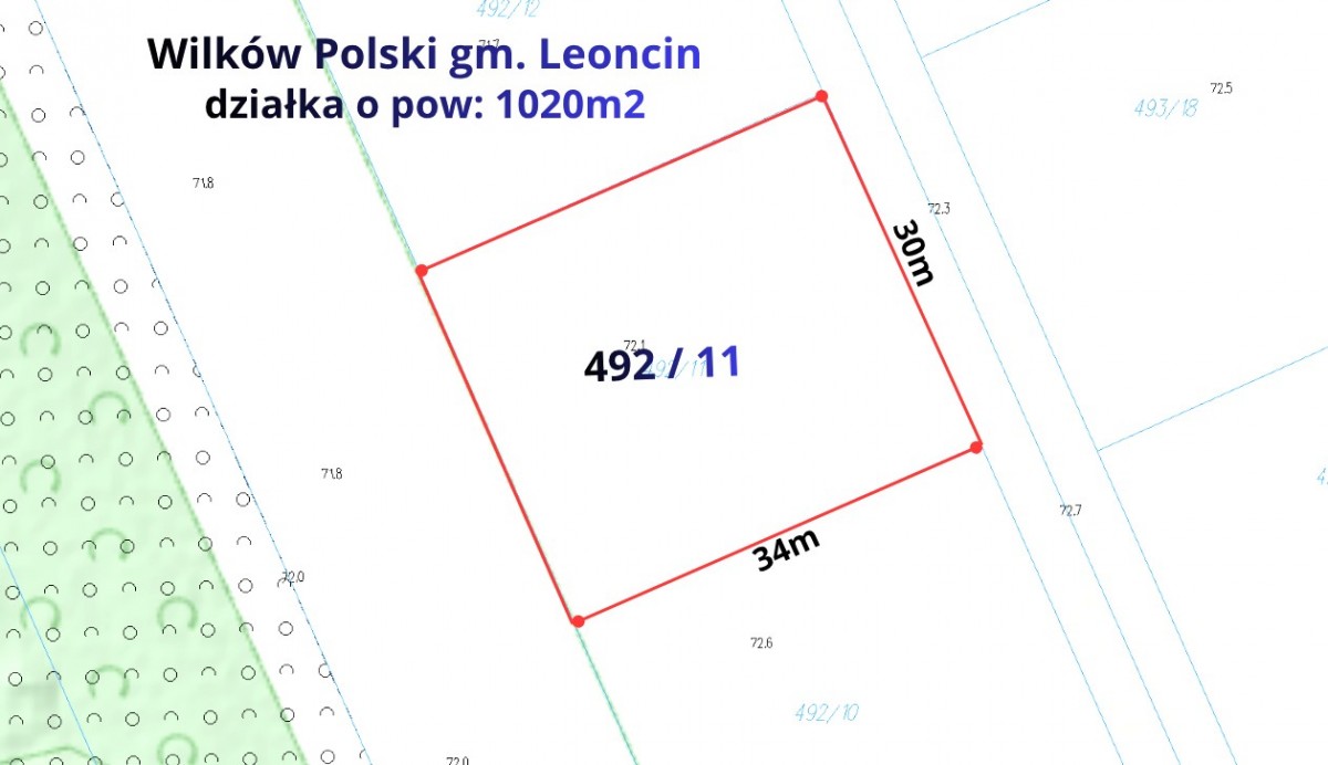 Działka budowlana 1020m2 Wilków Polski — zdjęcie 1