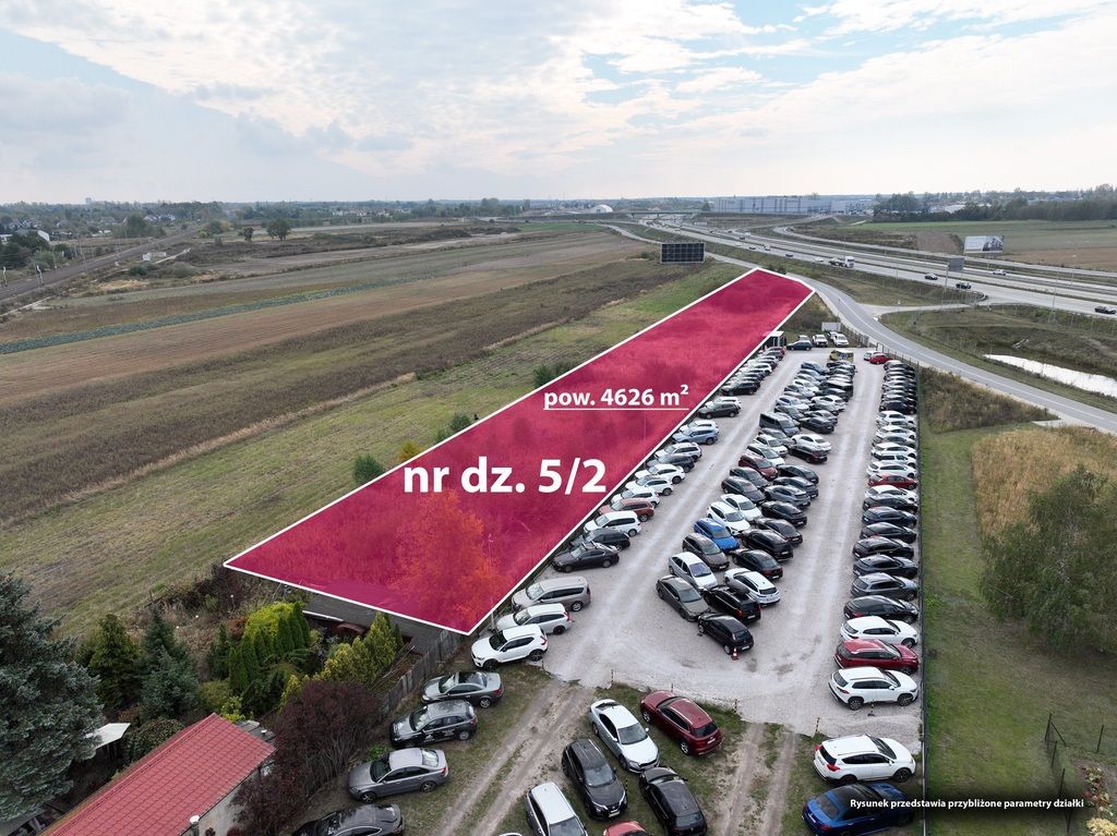 Działka inwestycyjna przy ekspresówce S7, asfalt — zdjęcie 3