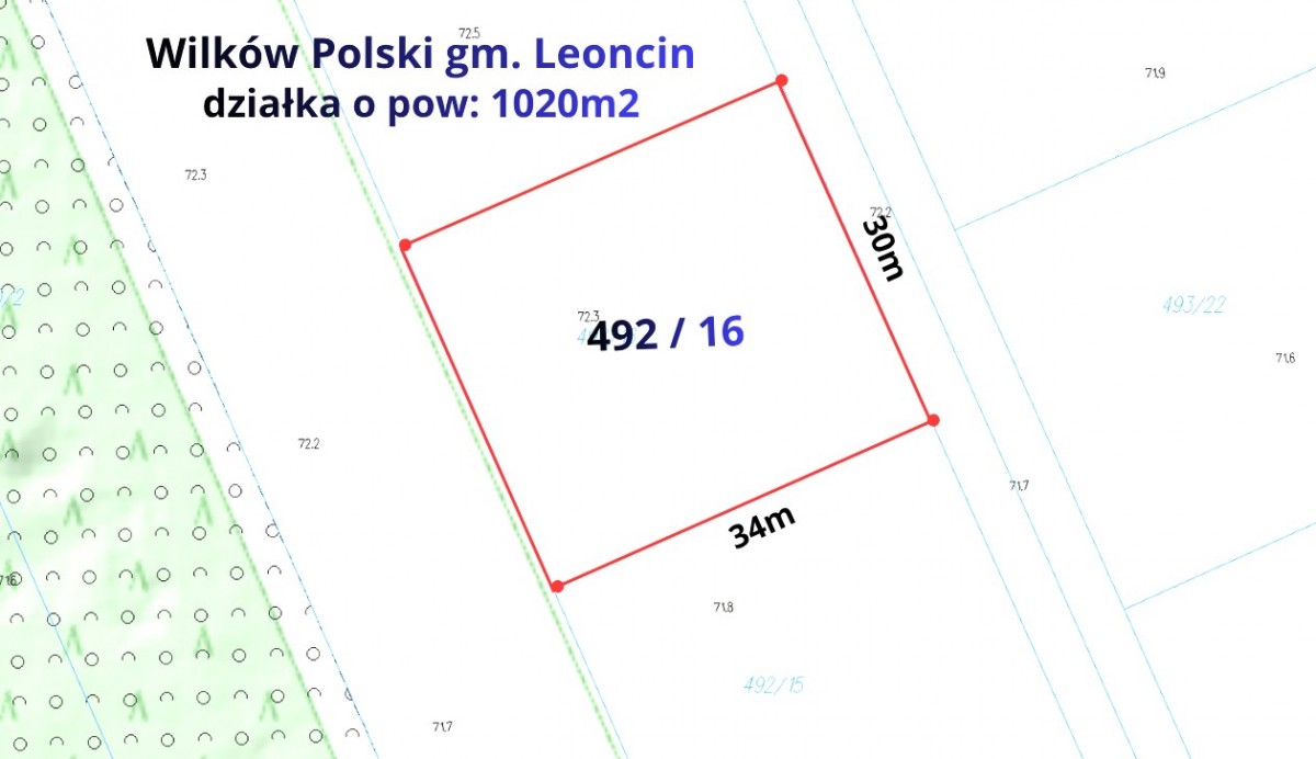 Działka budowlana 1020m2 Wilków Polski — zdjęcie 1