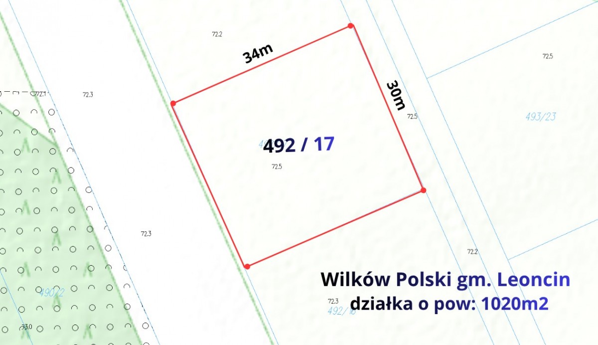 Działka budowlana 1020m2 Wilków Polski — zdjęcie 1