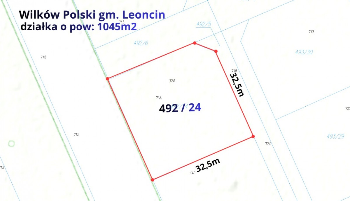 Działka budowlana 1045m2 Wilków Polski — zdjęcie 1
