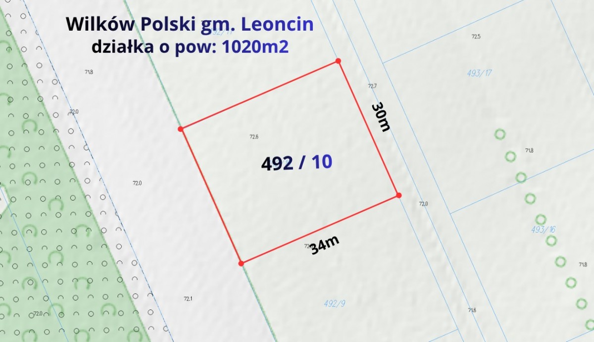 Działka budowlana 1000m2 Wilków Polski — zdjęcie 1