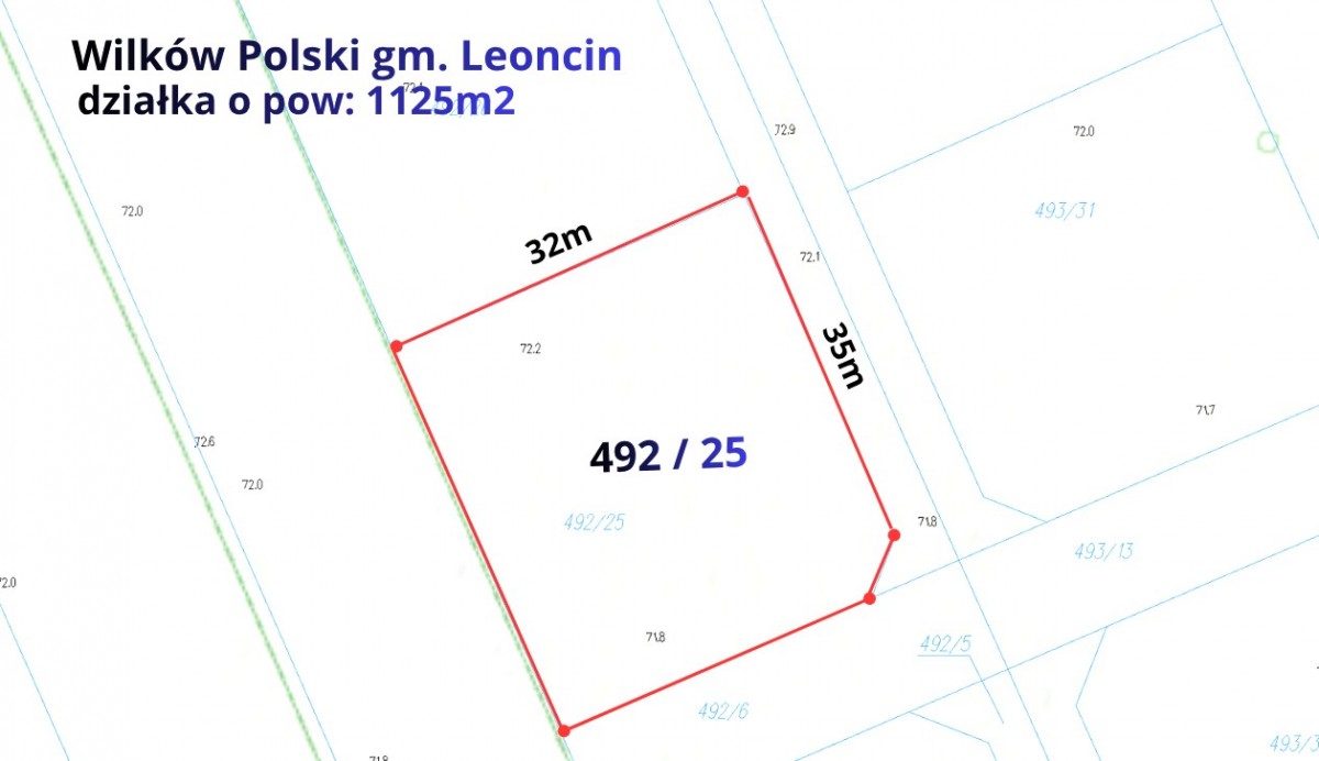 Działka budowlana 1125m2 Wilków Polski — zdjęcie 1